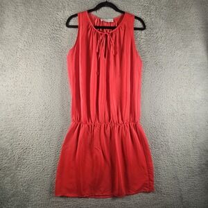 Amanda Uprichard Revolve Layla Mini Dress‎ Sz XS Red 100% Silk Smocked Designer
